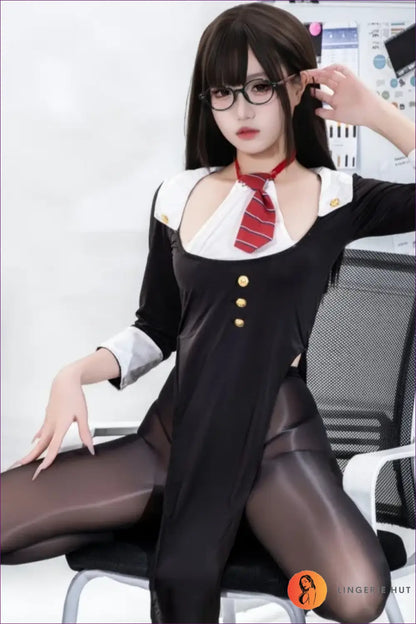 Secretary Costume with Sheer Leg Slit - Bold Office Command - just in • Party • Role Play • Theme Parties - Lingerie Hut