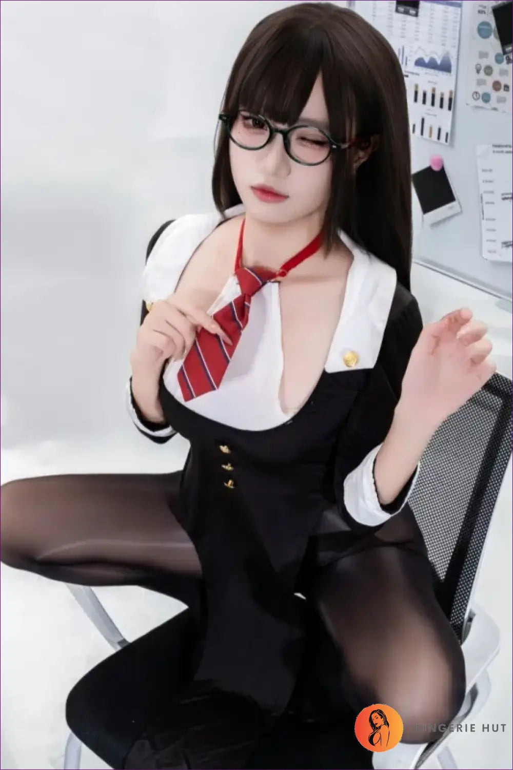 Secretary Costume with Sheer Leg Slit - Bold Office Command - just in • Party • Role Play • Theme Parties - Lingerie Hut