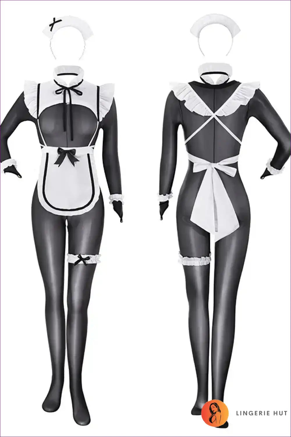 Seductive Crotchless Lingerie & French Maid Cosplay Set for Boudoir, Costume, Evening Wear, just In,