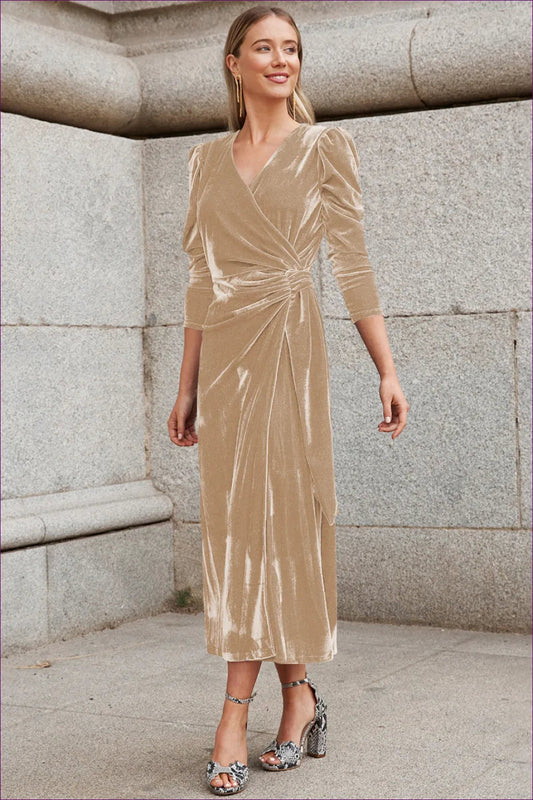 Unleash Alluring Elegance With Our Seductive Gold Velvet Bodycon Maxi Dress. Stand Out And Steal The Spotlight