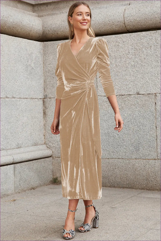 Unleash Alluring Elegance With Our Seductive Gold Velvet Bodycon Maxi Dress. Stand Out And Steal The Spotlight