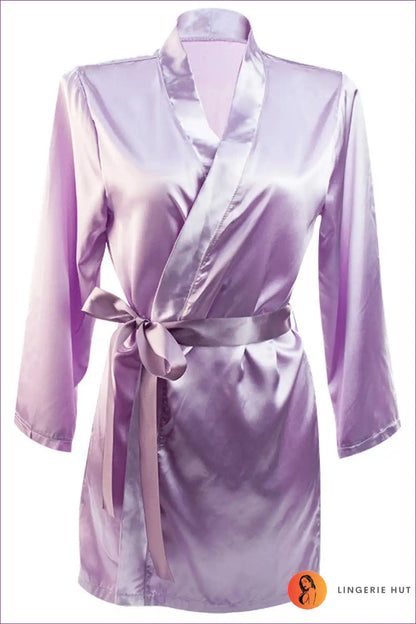 Get Ready To Embrace Sensual Comfort With Our Seductive Lace-up Lingerie Set! Layer The Captivating Satin Robe