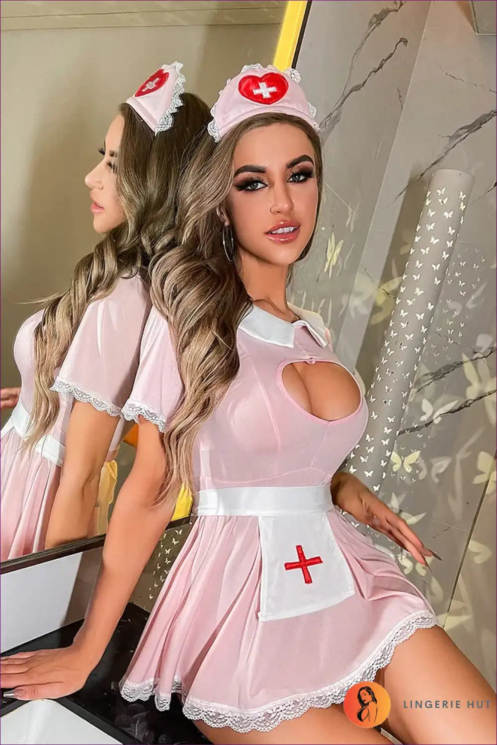 Seductive Pink Nurse Costume – Fun & Flirty Roleplay for Costume, Nurse, Theme Parties