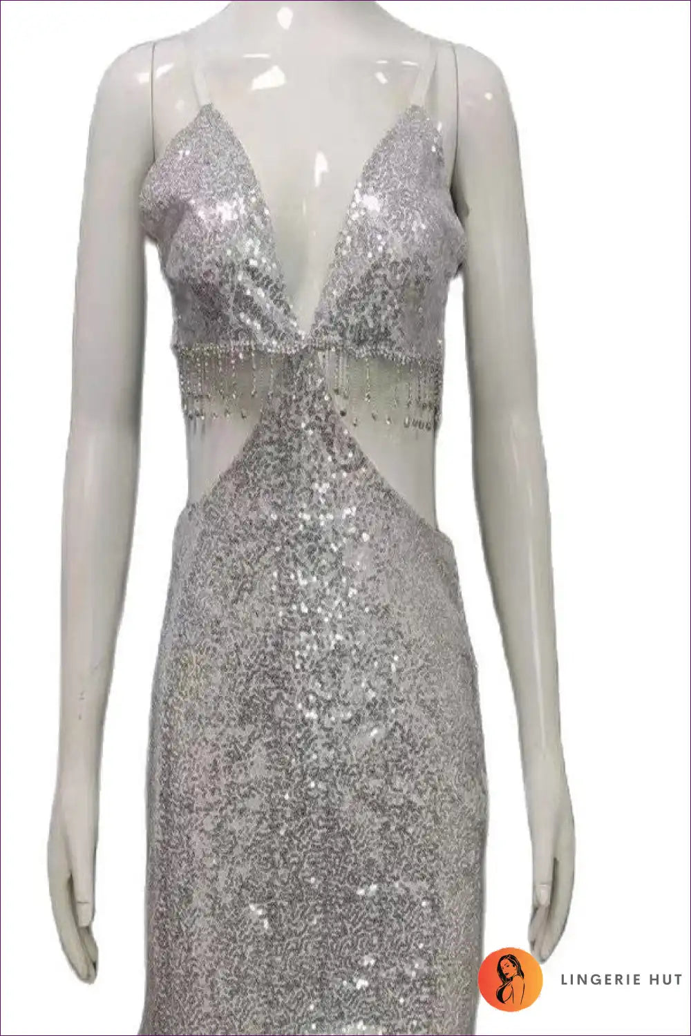 Step Into The Spotlight With Lingerie Hut’s Seductive Sequin Suspenders Dress. Slim Fit Captivating Sequin