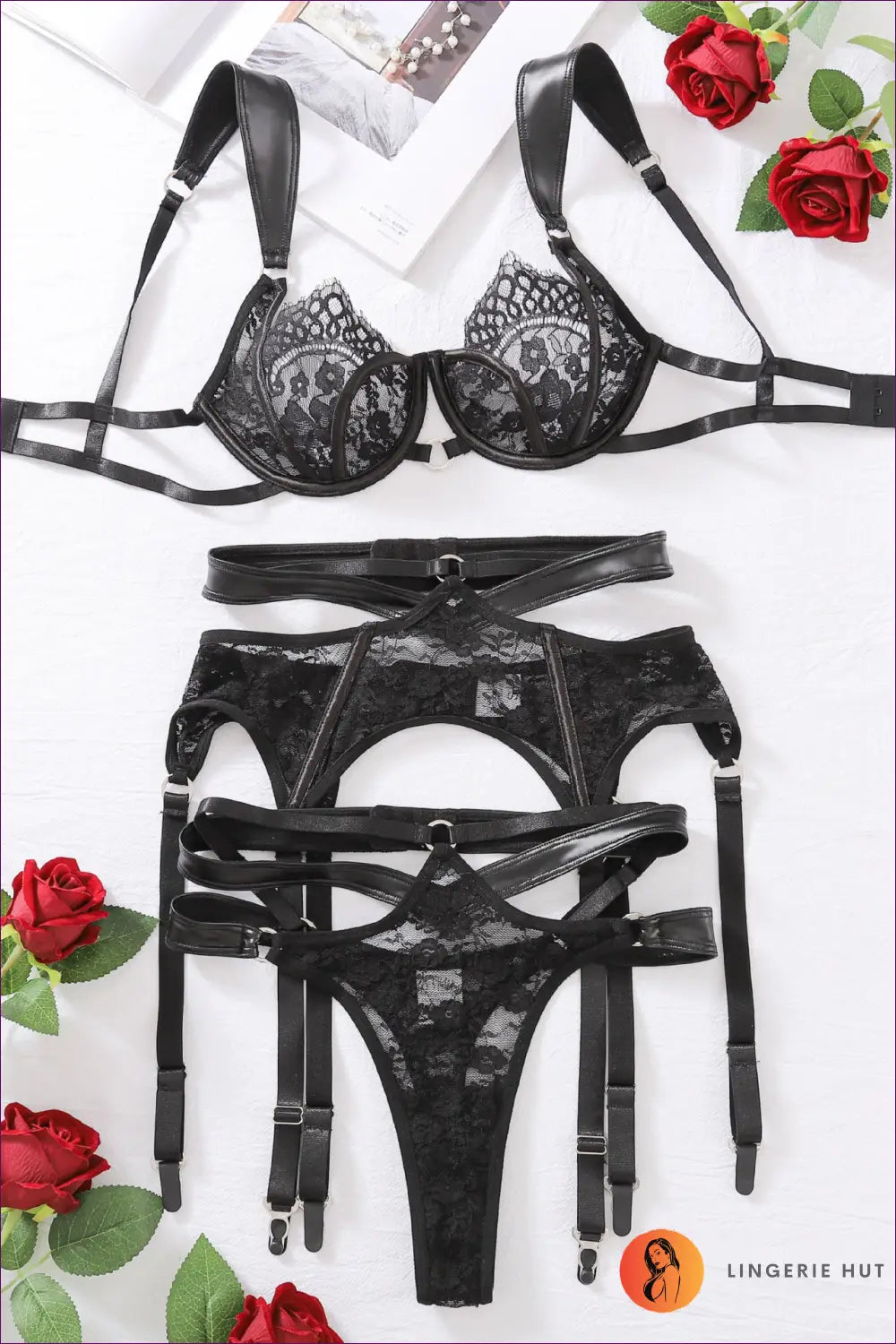 Sensual Black Lace Lingerie Set - Bold Allure For s