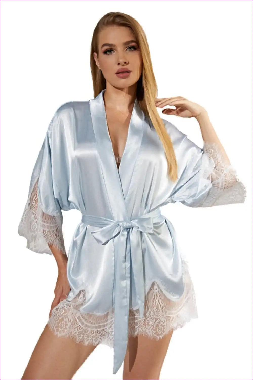 Indulge In Luxurious Comfort With Our Sensual Elegant Lace Bathrobe. Soft, Elegant, And Perfect For