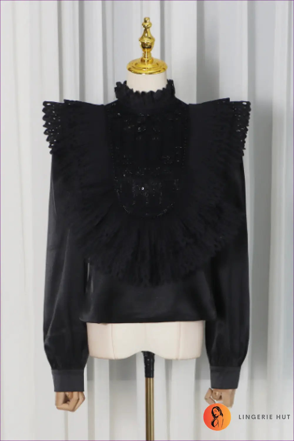 Sequin Blouse with Cutout Detail - Understated Glamour - Top - Lingerie Hut - Autumn • Evening Wear • Formal