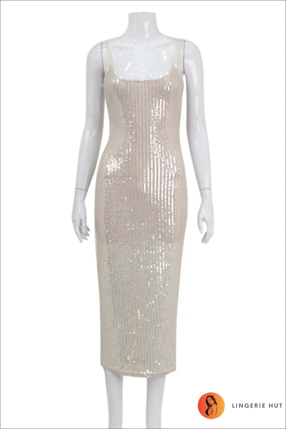 Sequin Bodycon Dress with Spaghetti Straps - Night-out Glam for All Season, Bodycon, Dress, Evening Wear,