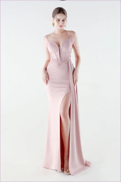 Sequin Bodycon Mermaid Maxi Dress - Feather Strap Detail - Cutout • Elegant • just in - Yenyu