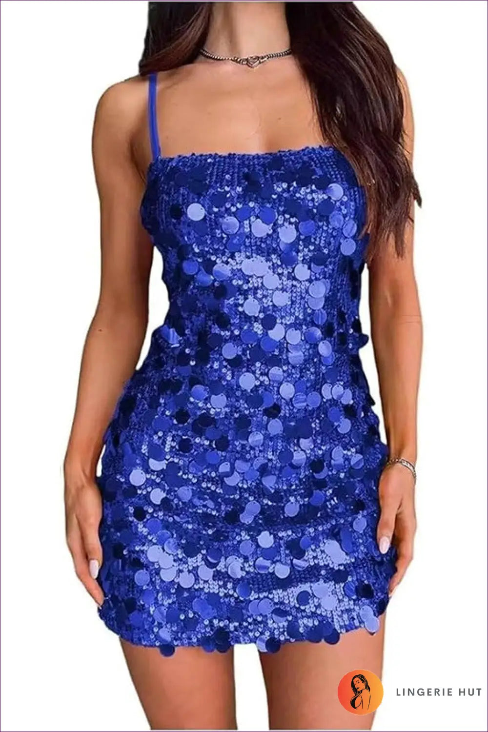 Sequin Bodycon Mini Dress - Ready for the Night out - s / Blue - Dresses - Lingerie Hut - All Season • Backless