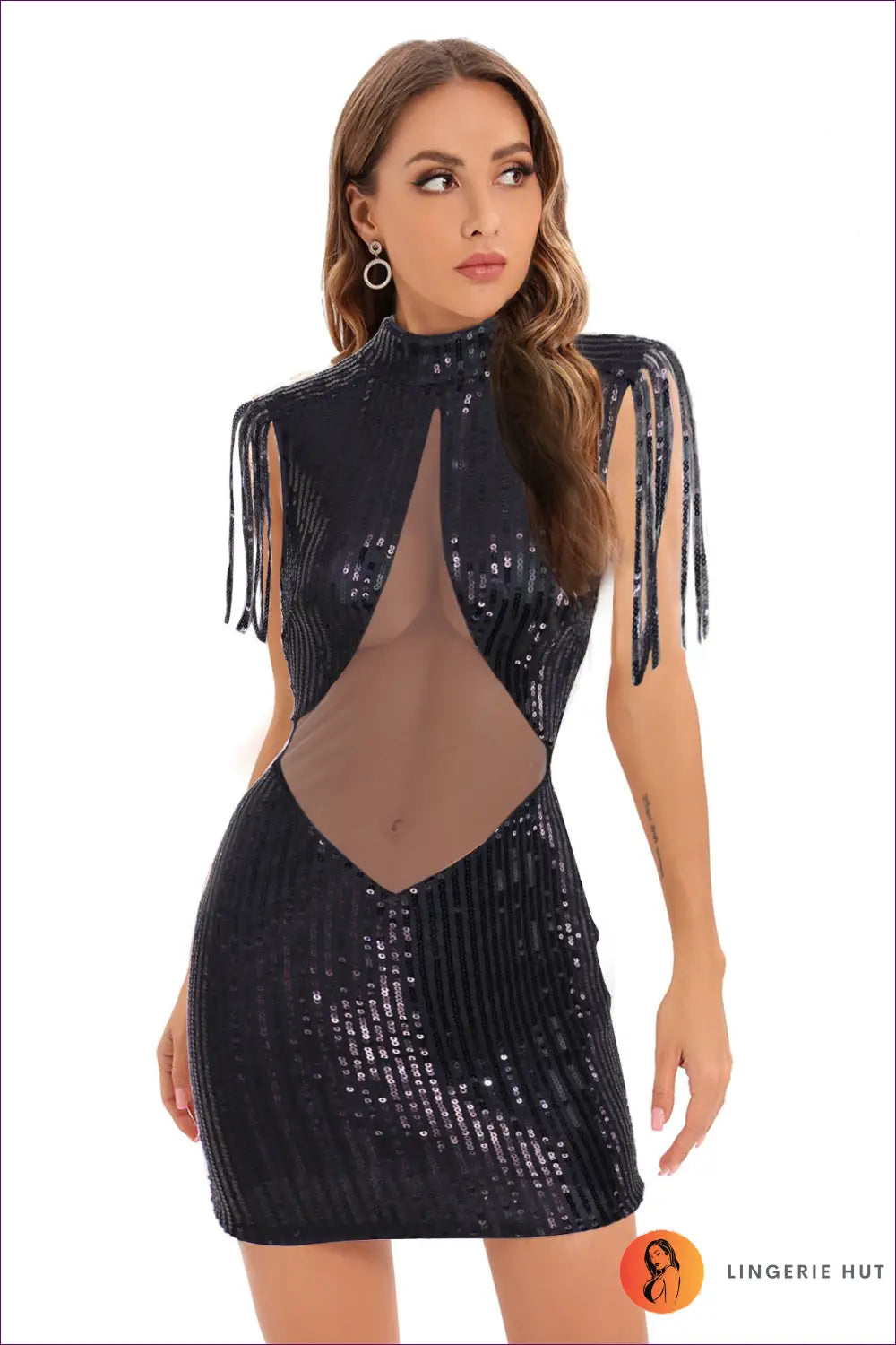 Sequin Bodycon Mini Dress - the one They’ll Ask About - s / Black - Dresses - Lingerie Hut - Clubwear • Fishnet