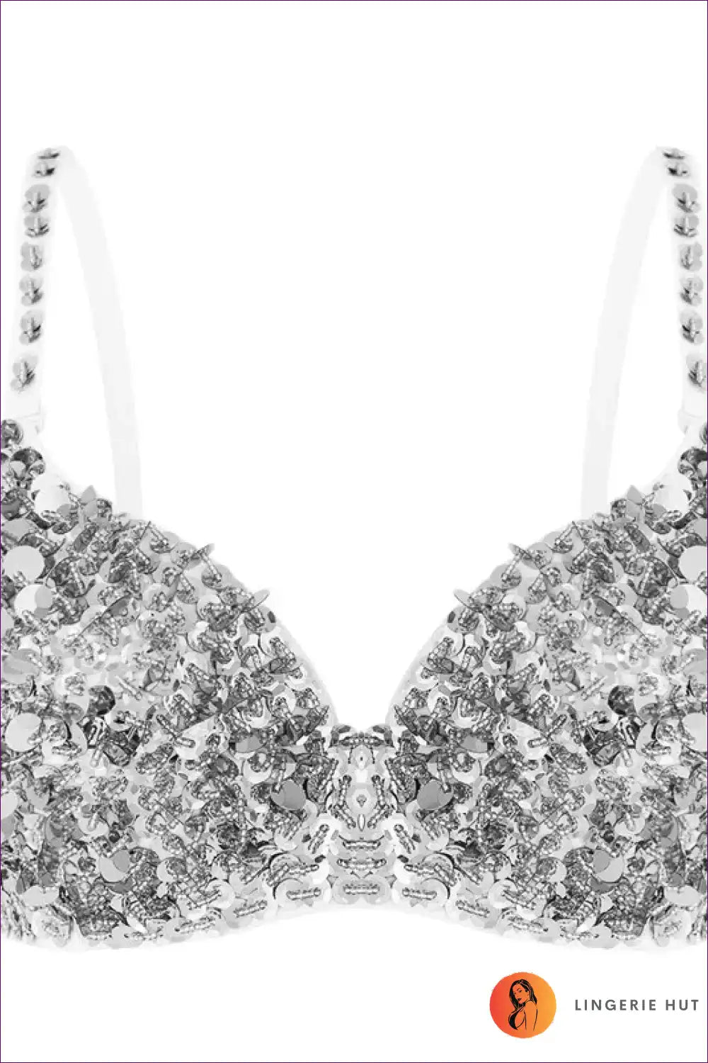 Sequin Bra Top with Beaded Detail - Festival Energy for Boho, Clubwear, Crop, Evening Wear, Glamour