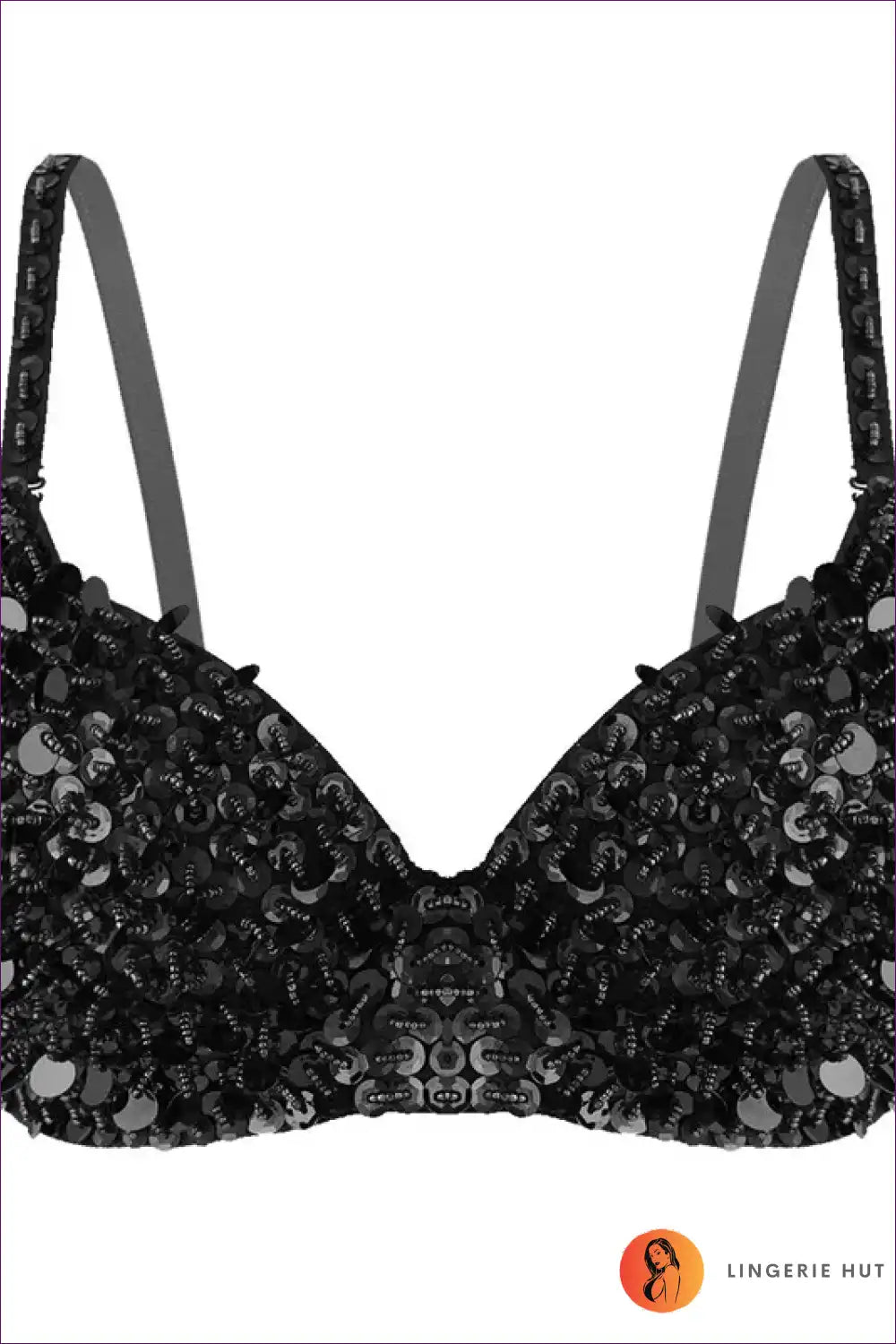 Sequin Bra Top with Beaded Detail - Festival Energy for Boho, Clubwear, Crop, Evening Wear, Glamour