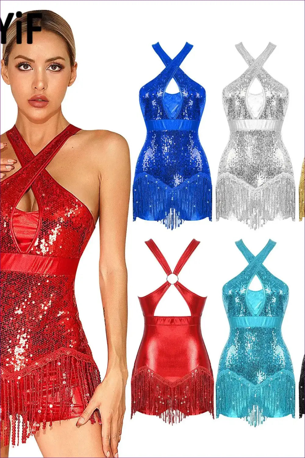 Sequin Fringe Dance Bodysuit - the one They’ll Ask About - Lingerie Hut - Activewear • Backless • Clubwear • Cutout