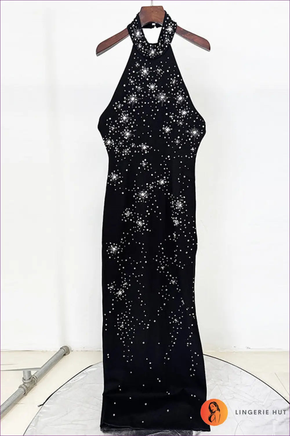 Sequin Maxi Dress with Thigh Split - Understated Glamour - s / Black - Dresses - Lingerie Hut - All Season • Backless