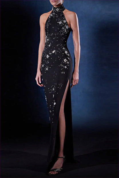 Sequin Maxi Dress with Thigh Split - Understated Glamour - Dresses - Lingerie Hut - All Season • Backless • Cutout