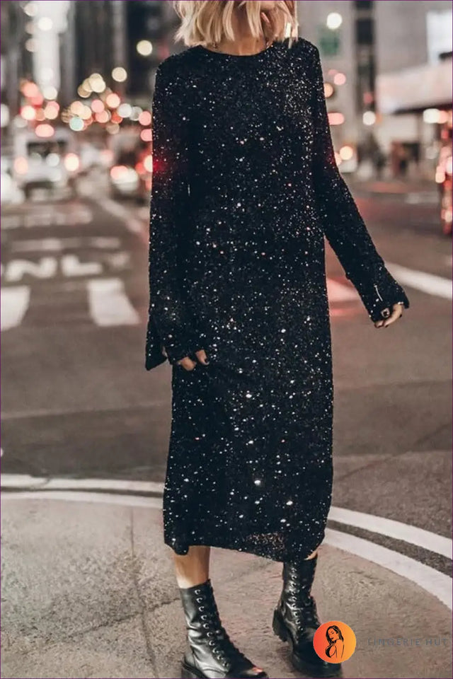 Sequin Midi Dress - Evening Glamour Defined