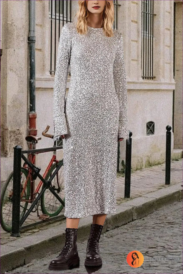 Sequin Midi Dress - Evening Glamour Defined