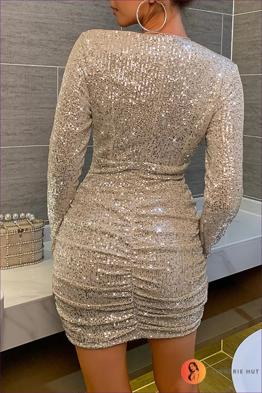 Sequin Mini Bodycon Dress - Worth a Second Look - Dresses - Lingerie Hut - Clubwear • Date Night • Evening Wear