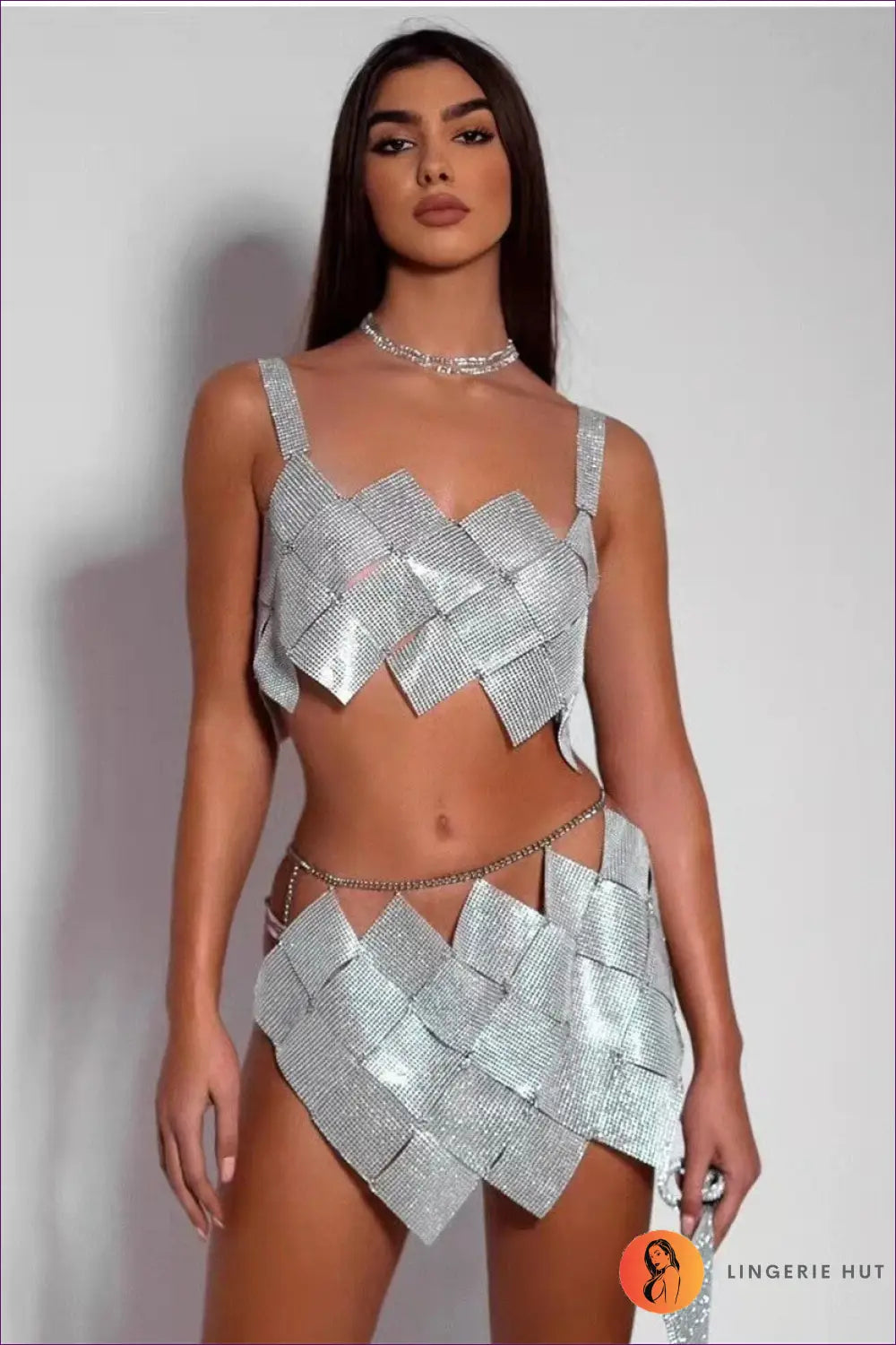 Sequin co Ord Set - the one They’ll Ask About - Size / Silver - Outfit Sets - Lingerie Hut - All Season • Backless