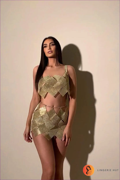 Sequin co Ord Set - the one They’ll Ask About - Outfit Sets - Lingerie Hut - All Season • Backless • Clubwear • Crop