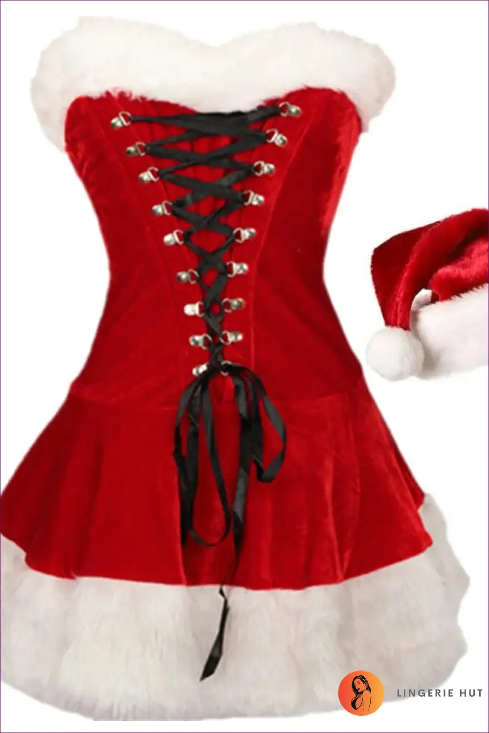 Sequin Santa Costume - Festive Glamour Reimagined - Dresses - Lingerie Hut - Corset • Mini • Party