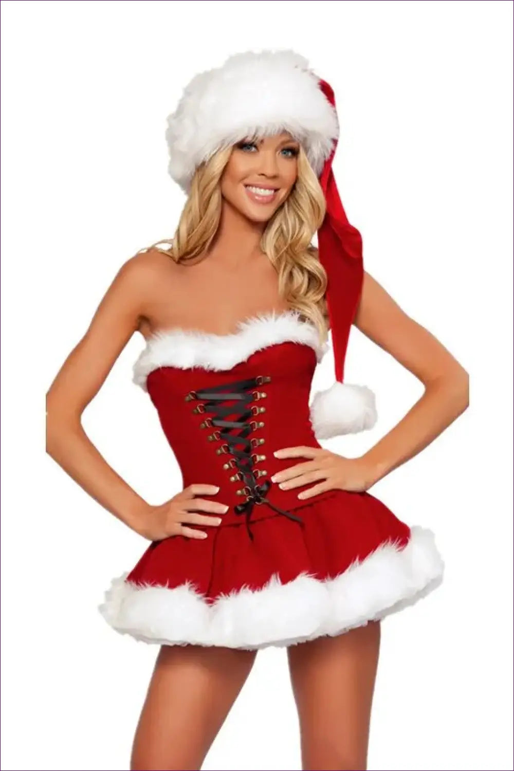 Sequin Santa Costume - Festive Glamour Reimagined - Dresses - Lingerie Hut - Corset • Mini • Party