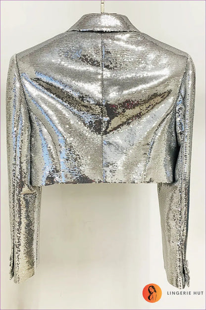 Sequin Set with Cropped Blazer - Celebration Ready - s / Silver - co Ord - Lingerie Hut - All Season • Clubwear