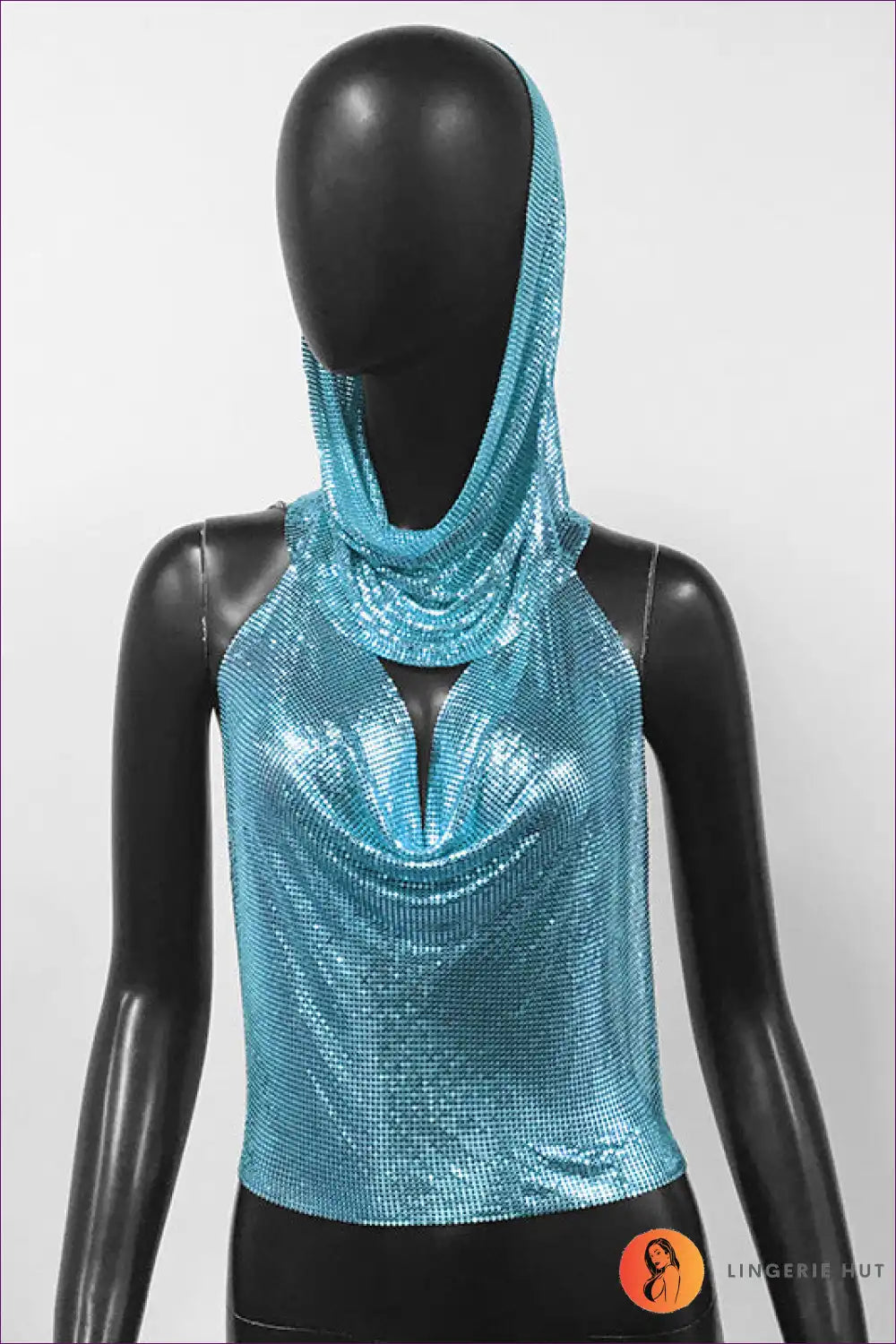 Sparkle In Style With Our Sequin Sling Headscarf Set! a Sexy, Bold Halter Tank Made From Innovative Metal