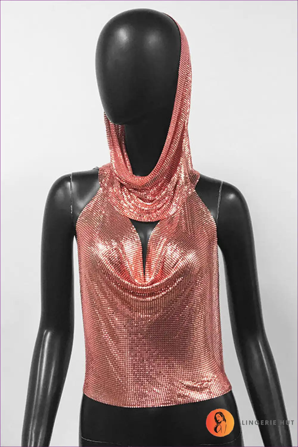 Sparkle In Style With Our Sequin Sling Headscarf Set! a Sexy, Bold Halter Tank Made From Innovative Metal