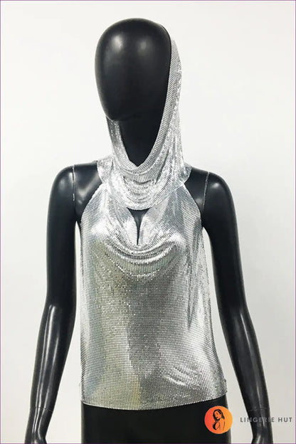 Sparkle In Style With Our Sequin Sling Headscarf Set! a Sexy, Bold Halter Tank Made From Innovative Metal