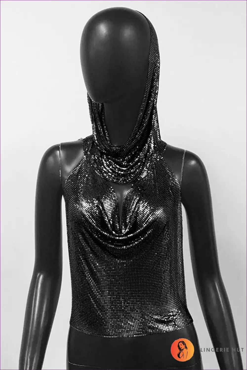 Sparkle In Style With Our Sequin Sling Headscarf Set! a Sexy, Bold Halter Tank Made From Innovative Metal