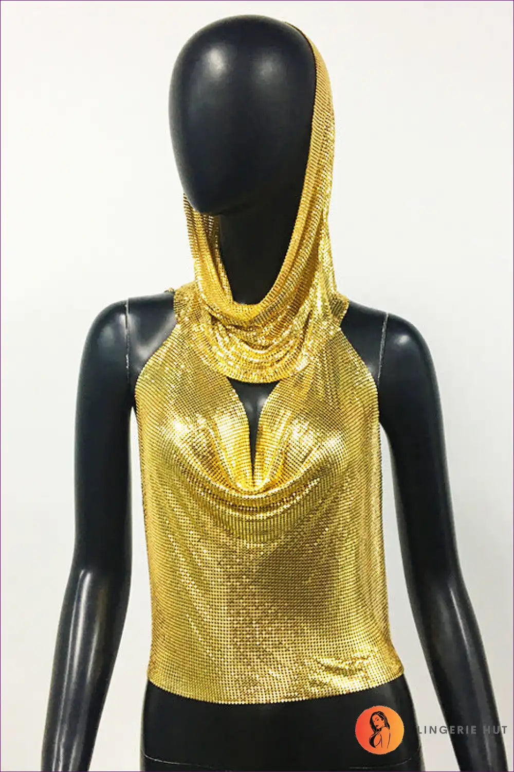 Sparkle In Style With Our Sequin Sling Headscarf Set! a Sexy, Bold Halter Tank Made From Innovative Metal