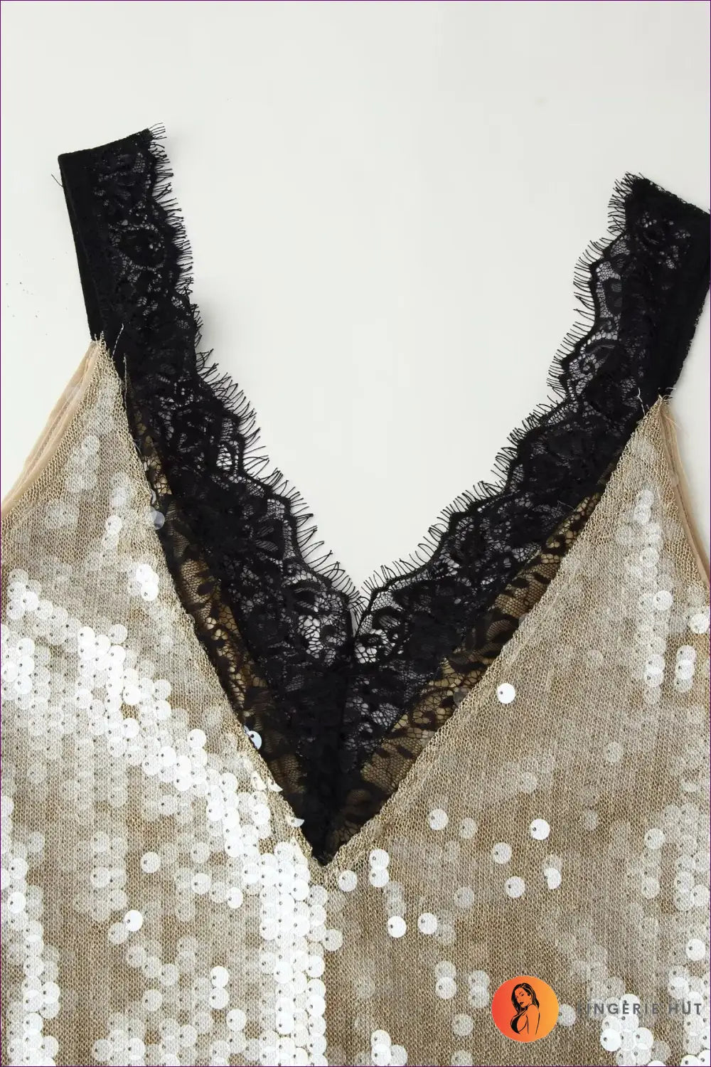 Sequin Midi Slip Dress with Lace Trim - Understated Glamour - Dresses - Lingerie Hut - All Season • Evening Wear