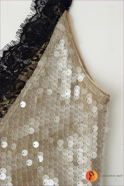 Sequin Midi Slip Dress with Lace Trim - Understated Glamour - Dresses - Lingerie Hut - All Season • Evening Wear