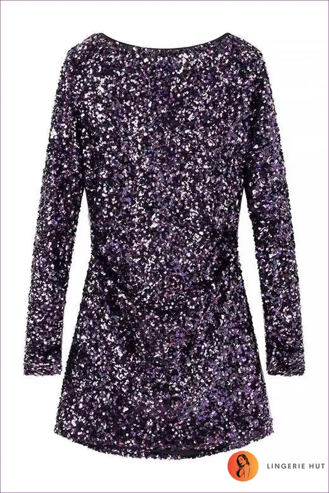 Sequin Bodycon Mini Dress with Open Back - Maximum Glamour