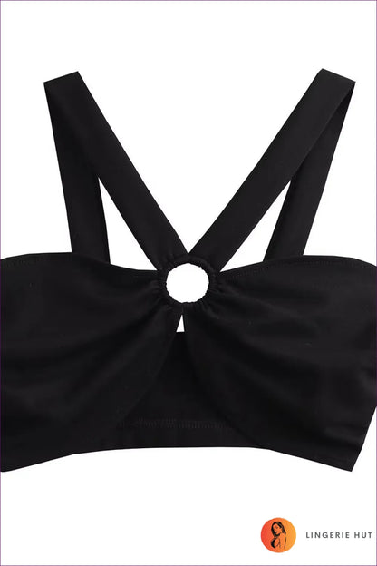 Upgrade Your Style With Our Sexy Backless Cropped Halter Tube Top Bow Collar. Perfect For Confident