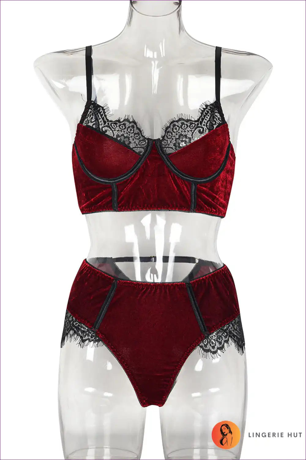 Turn Heads With Lingerie Hut’s Sexy Burgundy Velvet Longline Set. Elevate Your Allure Rich Velvet And Daring