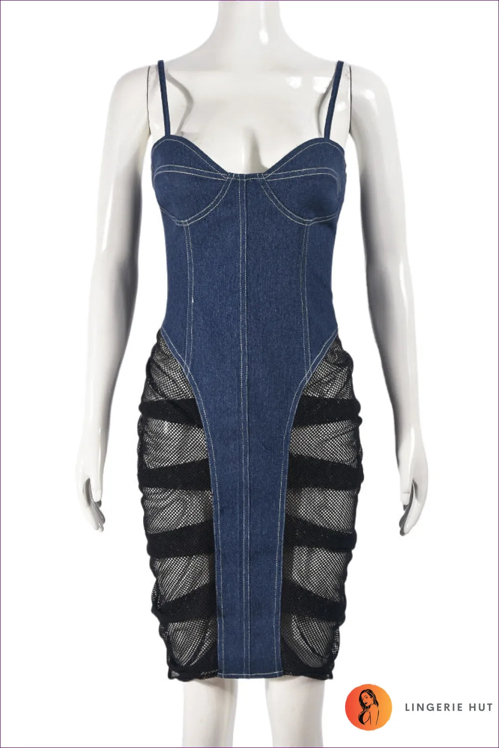 Sexy Color Block Denim Cami Dress – Party Perfection For x