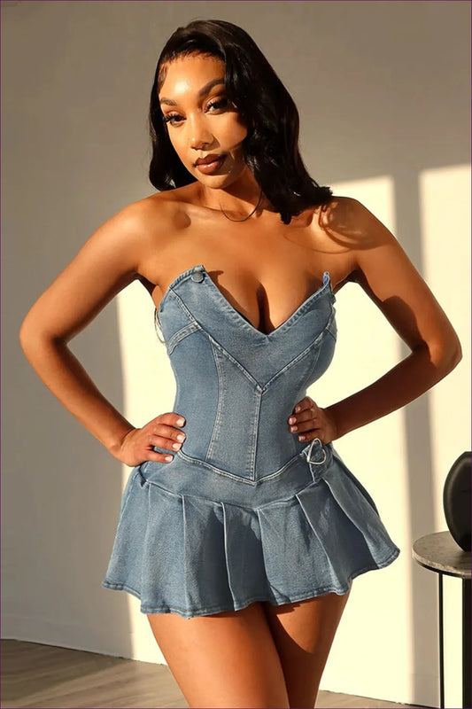 Sexy Denim A-line Dress – Perfect For Party & Club