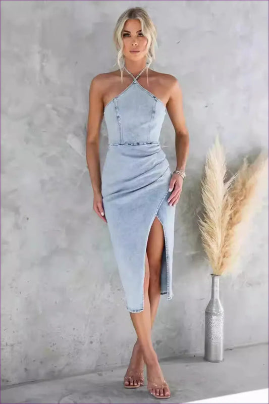 Sexy Distressed Denim Dress – Elegant Summer Style For x