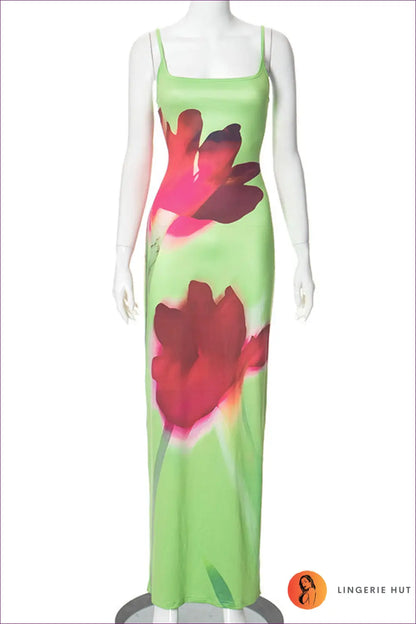 Sexy Floral Split Maxi Dress – Summer Party Style