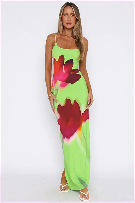 Sexy Floral Split Maxi Dress – Summer Party Style