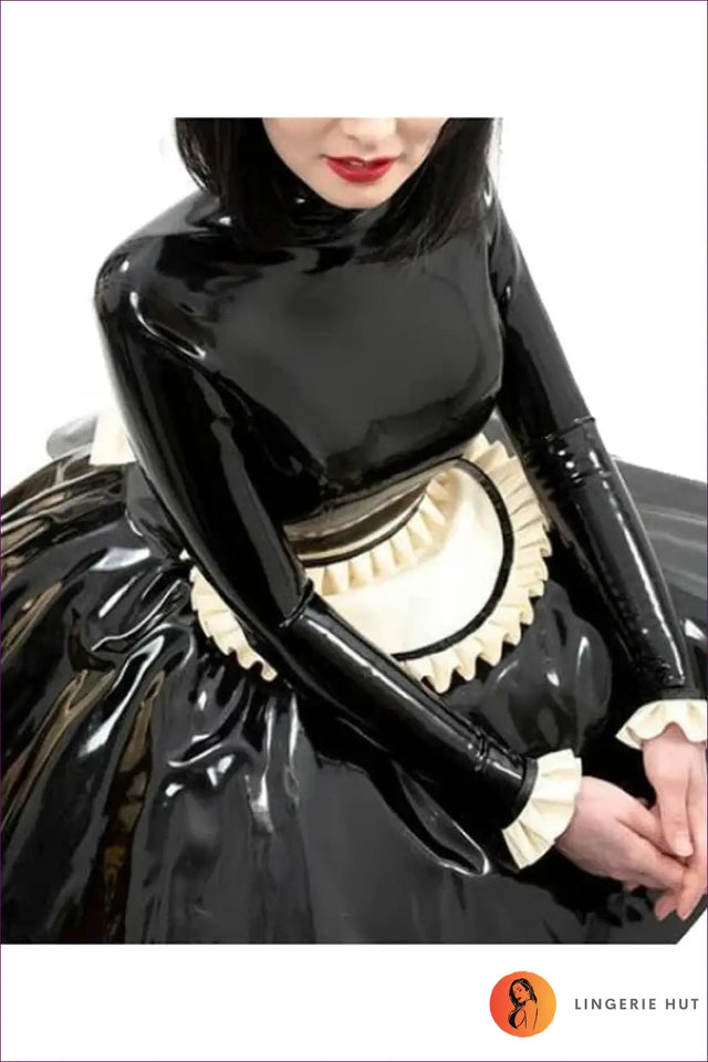 French Maid Costume with Apron Ruffles - Fantasy Roleplay Ready