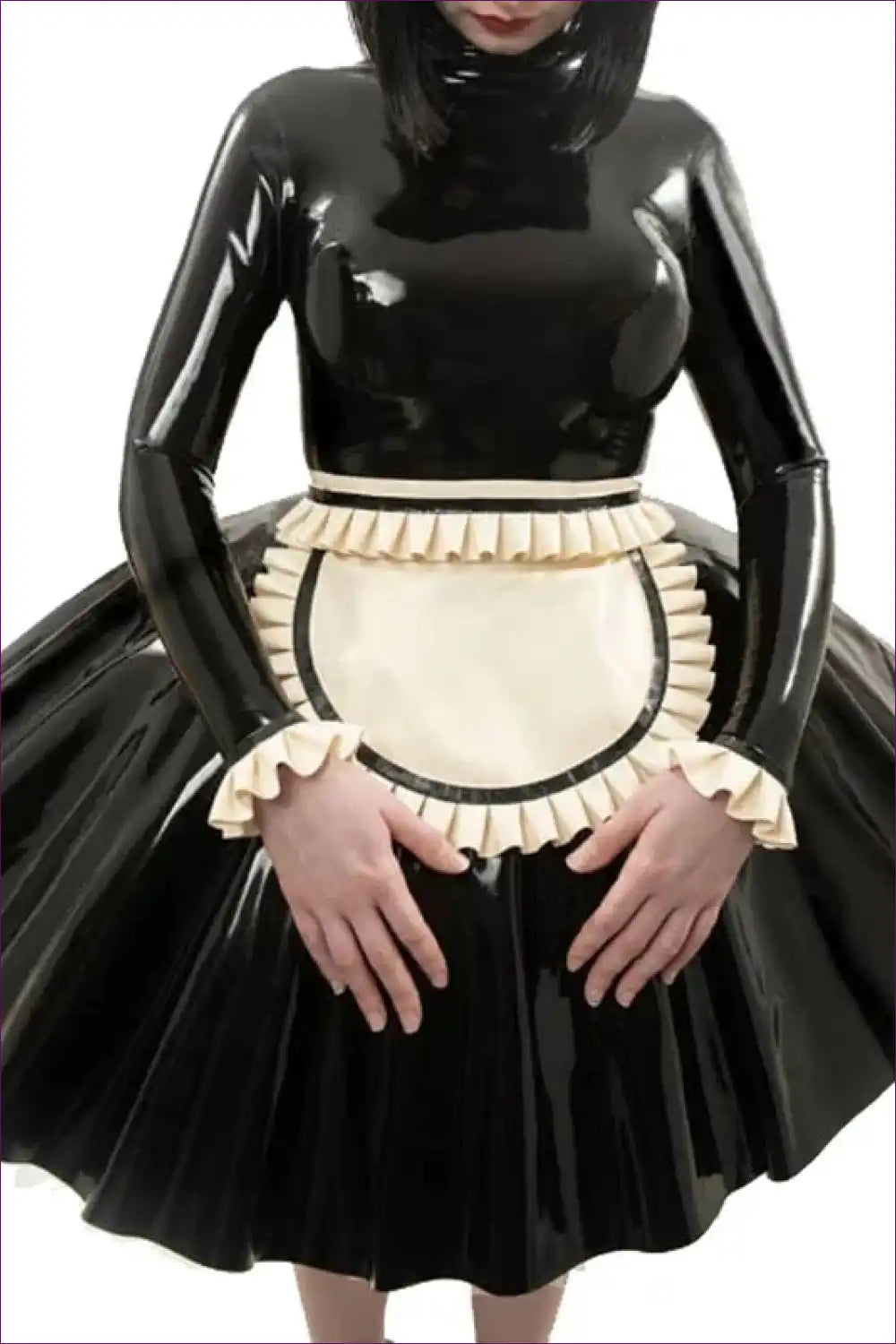 Sexy French Maid Costume with Apron Ruffles - Cosplay Confidence for A-line, Boudoir, Costume, Dress, Evening