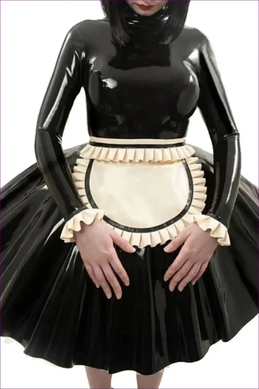 Sexy French Maid Costume with Apron Ruffles - Cosplay Confidence for A-line, Boudoir, Costume, Dress, Evening