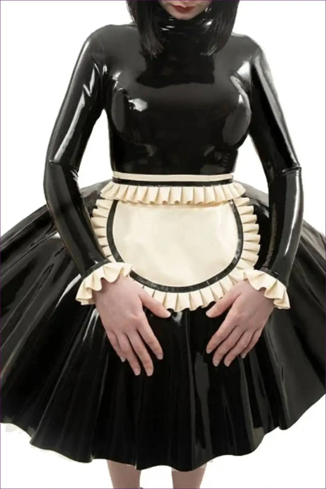 French Maid Costume with Apron Ruffles - Fantasy Roleplay Ready