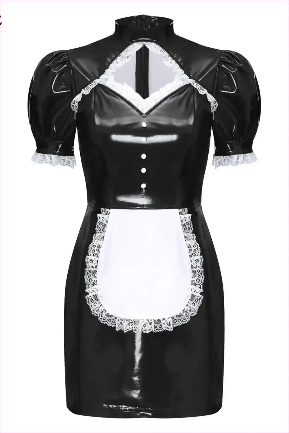 Sexy French Maid Costume with Glossy Finish - After-dark Fun for Bodycon, Boudoir, Costume, just In, Lace