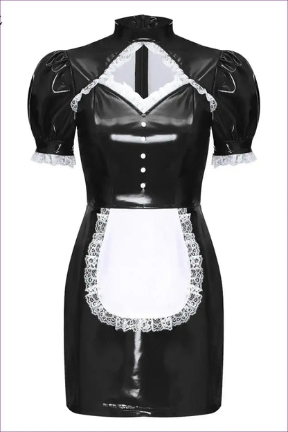 Sexy French Maid Costume with Glossy Finish - After-dark Fun for Bodycon, Boudoir, Costume, just In, Lace