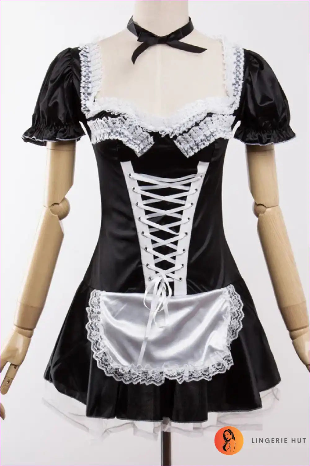 Sexy French Maid Costume with Lace Apron - Playful Fantasy for Boudoir, Costume, just In, Lace, Lingerie